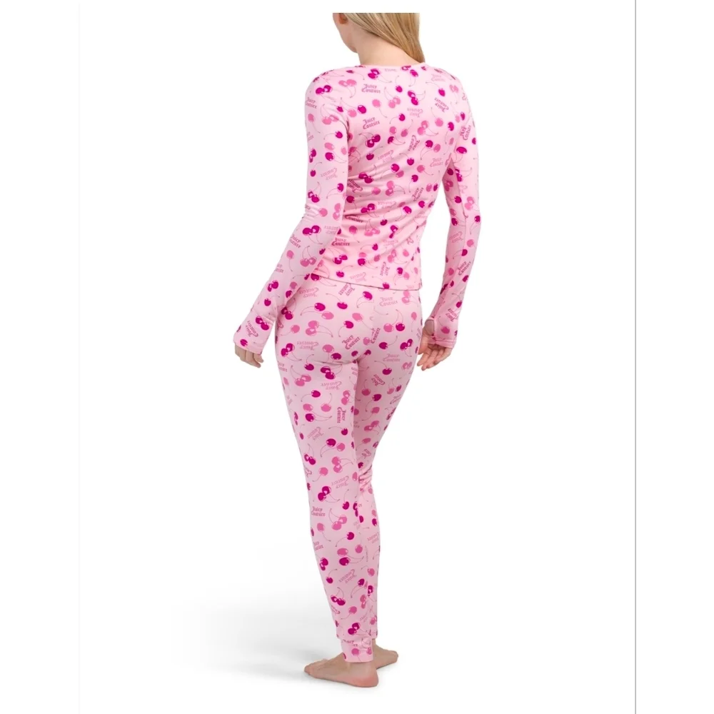 💕▪️Juicy Couture ▪️2pc Cherry Print Fitted Lounge Set Size Large
